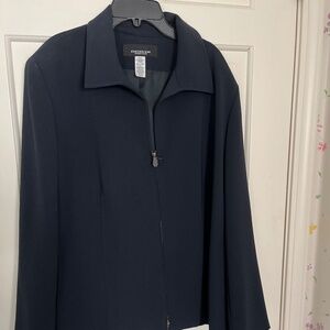 Vintage Jones New York Zip Front Navy Jacket 18WP